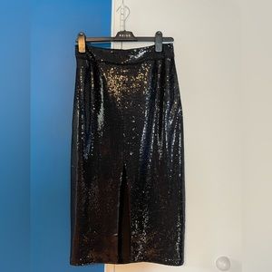 Nwt Reiss sequin skirt in black, size 6.